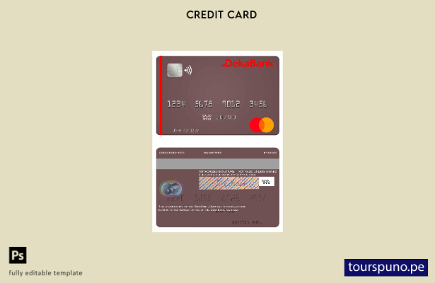 lista para imprimir plantilla de mastercard del Deka Bank de Alemania